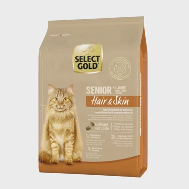 SELECT GOLD Hrana za mačke, Cat Hair&Skin Senior, perad s lososom, 2,5 kg