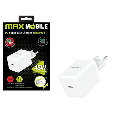 MAXMOBILE Punjač TR385004, kućni, PD Super Fast Charge, USB-C GaN, 45W