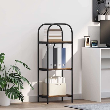 Polica, dimljeni hrast, 40x30x109 cm, konstruirano drvo