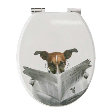 Daska za WC, MDF, s uzorkom psa