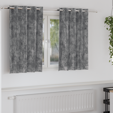 Gotove zavjese od baršuna 140x140 cm 2kom, sive