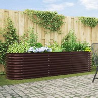 Vrtna povišeni krevet 320x80x81 cm, pocinčani čelik, smeđa