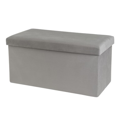 CASA SELECCIÓN Svijetlo sivi baršunast tabure Estela