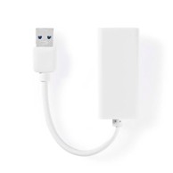 NEDIS USB mrežna kartica USB 3 2 gen 1 1 Gbps USB A muški RJ45 ženski 0 20 m okrugla niklana goli bakar bijela kutija