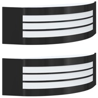 Zidna svjetiljka2 kom nehrđajući čelik, crna