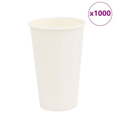 Papirnate šalice za kavu 1000 kom, 16 oz, 400 ml, bijele