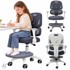 Ergonomska dječja stolica, okretna, podesiva, siva