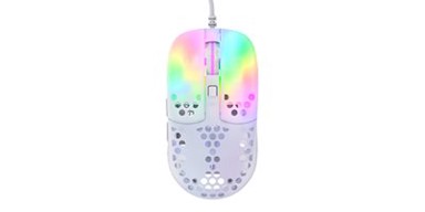XTRFY Miš MZ1 - ZY'S Rail RGB, bijeli, 16000 dpi, optički, USB