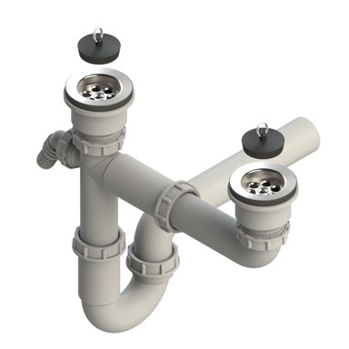 LOŽ METALPRESS Odvod S dvodjelni s priključkom za perilicu (70)