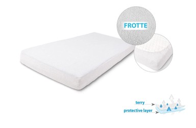 BABYMATEX Higijenski uložak, vodootporna prošivena plahta, 60x120x10, frotir, bijela