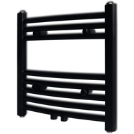 Kupaonski radijator za centralno grijanje, zaobljeni, 480 x 480 mm, crni