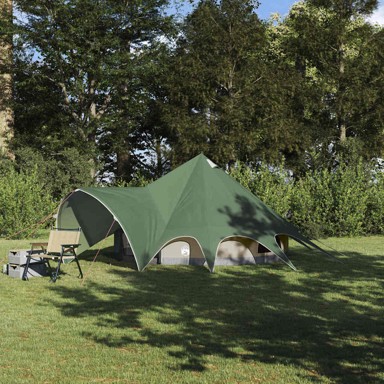 Teepee šator za 3 osobe, 600 x 600 x 347 cm, zelena i siva