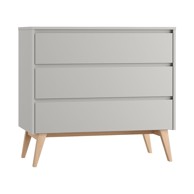 PINIO Siva niska dječja komoda 100x52, 5 cm Swing 