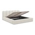 MAKAMII Tapecirani bračni krevet s prostorom za odlaganje s podnicom, Mano 160x200 cm, krem