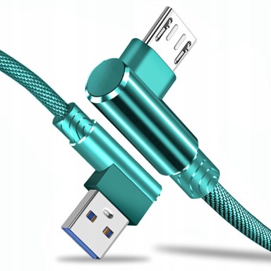 KOANNI Micro USB kabel KB18 za brzo punjenje s kutnim konektorom 90°, menta