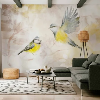 Tapeta Painted tits, 300x210 cm, standard