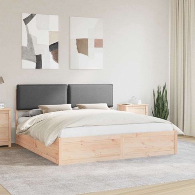 Krevetni okvir s tapiciranim uzglavljem 180 x 200 cm, tamnosiva