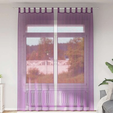 Voile zavjese s petljama 2 kom. 140 x 260 cm, ljubičasta