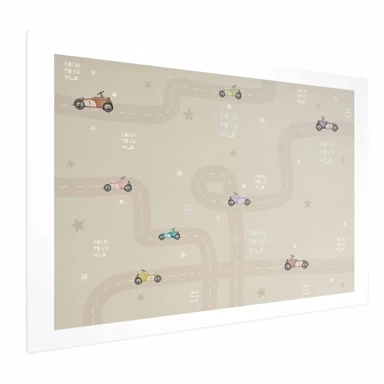Plakat Trkaći automobili, 60x40 cm, bez okvira s margom