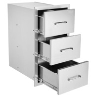 VEVOR Kuhinjske BBQ ladice s 3 razine, 40 x 72,5 x 52,5 cm, srebrne