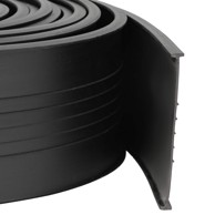 Brtva za garažna vrata, 70 × 6 mm, 4 m, PVC, crna