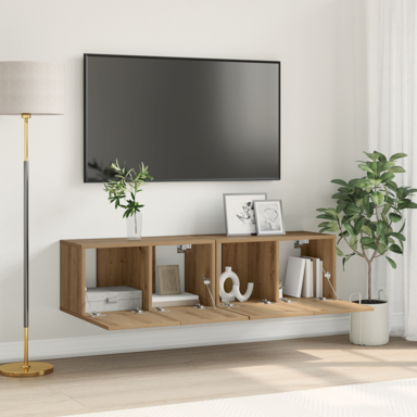 Set TV ormarića, MDF, srednje, pravokutni, umjetni hrast