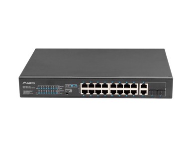 LANBERG Switch RSFE-16P-2C-250, 16-Port, Fast Ethernet, PoE+