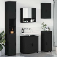 Set namještaja za kupaonicu, zidni, 5 kom, 61 x 35 x 64 cm, crna
