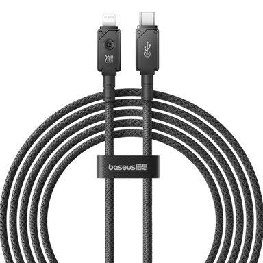 BASEUS Unbreakable USB-C na Lightning kabel, 20 W, 2 m, crni
