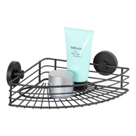 WENKO Kupaonska polica Bari kutna Vacuum-Loc®, crna