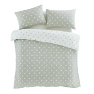 CATHERINE LANSFIELD Flanelska posteljina Polka Dot za bračni krevet 200x200 cm Bijela/zelena