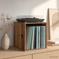 Kutija za vinilne albume, 2 kom., 37x36,5x38 cm, staro drvo