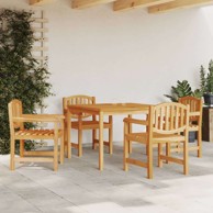 Vrtna garnitura 5-dijelni blagovaonski set tikovina 110 cm, bez boje