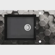 DEANTE Sudoper Andante Glass, stakleno-granitni, 780x488x220