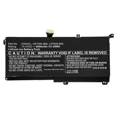 COREPARTS Baterija za HP laptop 61,60Wh Li-ion 15,4V 4000mAh crna