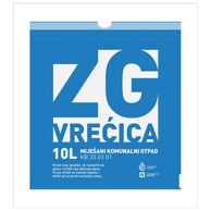 Vrećica ZG za miješani komunalni otpad 10L pk10, plava