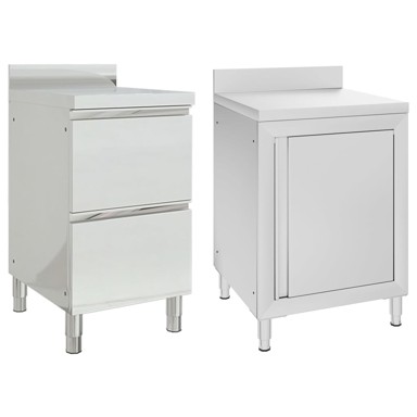 Komercijalni kuhinjski ormarići, 2 kom, nehrđajući čelik