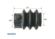 VALERYD Gumena zaštitna manžeta KNOTT/Avonride crna 135mm fi55/55 2231102