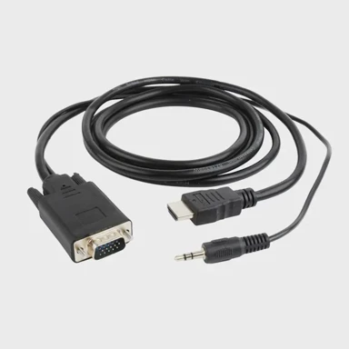 GEMBIRD HDMI/VGA adapter kabel, 3m, HDMI + 3.5mm na VGA (D-Sub), crni