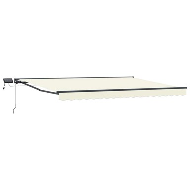 Ručni okvir tende s LED-ima, 5 x 3 m, krem