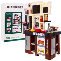 Dječja kuhinja za igru s hladnjakom i slavinom za vodu, smeđa