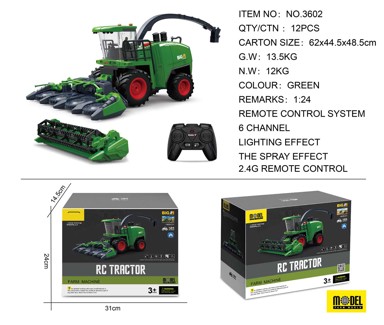 RC Kombajn na daljinsko upravljanje Grain and Corn Harvester 2u1, zeleni