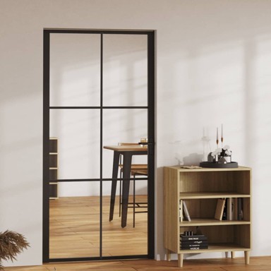 Unutarnja vrata od stakla ESG i aluminija 102,5 x 201,5 cm crna