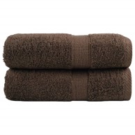 Premium ručnici za goste Solund, set od 2, 30 × 50 cm, 600 g/m², smeđi