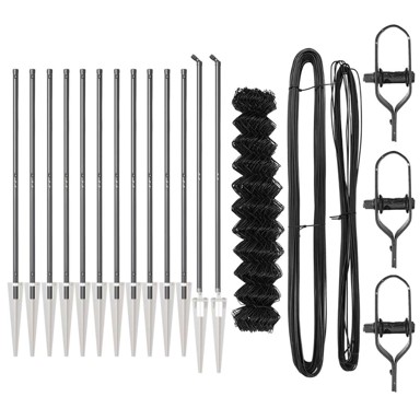 Ograda od lančane veze s 13 klinova 1.4x25 m, pocinčani čelik siva