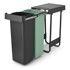 BRABANTIA Mentol zelena/tamno siva plastična kanta za smeće za odvojeni otpad/ugradbena 60 l Sort&Go 