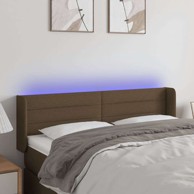 LED uzglavlje, 147 x 16 x 78/88 cm, tkanina, tamno smeđa