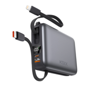 KSIX Prijenosna baterija 20. 000 mAh, 22,5W ultra brzo punjenje, USB-C + Lightning