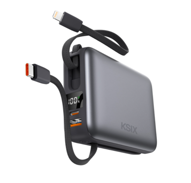 KSIX Prijenosna baterija 20. 000 mAh, 22,5W ultra brzo punjenje, USB-C + Lightning