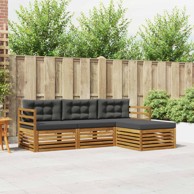 Set vanjskih sofa s jastukom 4 kom, prirodna i antracit